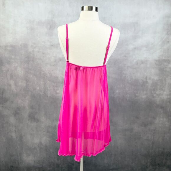 Babydoll Chemise Slip Dress Womens S/M Ruffled Coquette‎ Lingerie Boudoir Dainty - Picture 2 of 6